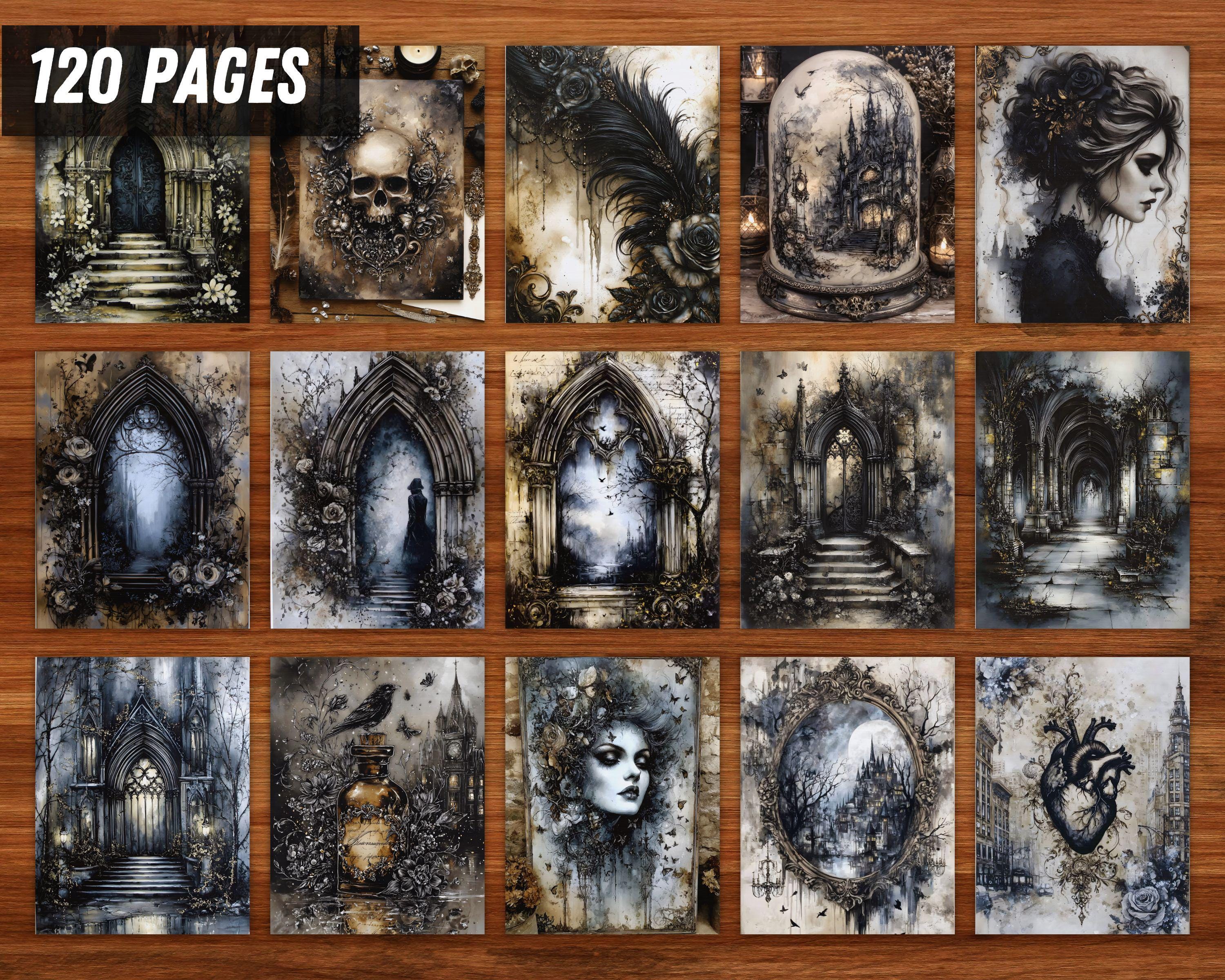 Gothic Junk Journal Kit Printable, Vintage Ephemera Bundle, 100 Junk ...