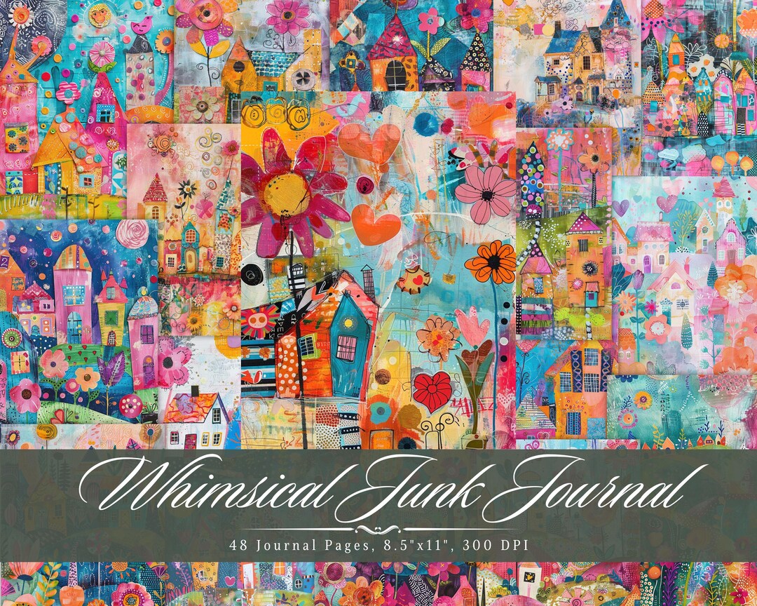 Whimsical Junk Journal Pages • Playful Printable Digital Papers ...