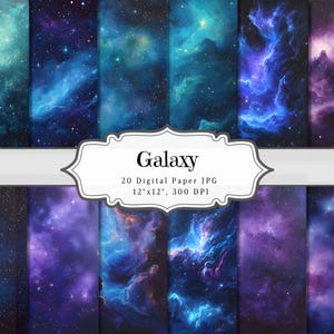 Papel digital de galaxia, página de diario basura de nebulosa espacial, hoja de collage de álbum de recortes del espacio exterior con estrellas nocturnas vintage, páginas de planetas con polvo de estrellas cósmicas