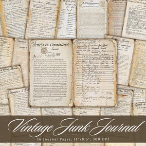 Vintage junkjournaal, verouderde schrijfpagina's afdrukbare efemere verschijnselen, vintage oud collageblad scrapbooking, achtergrond mixed media papier ATC