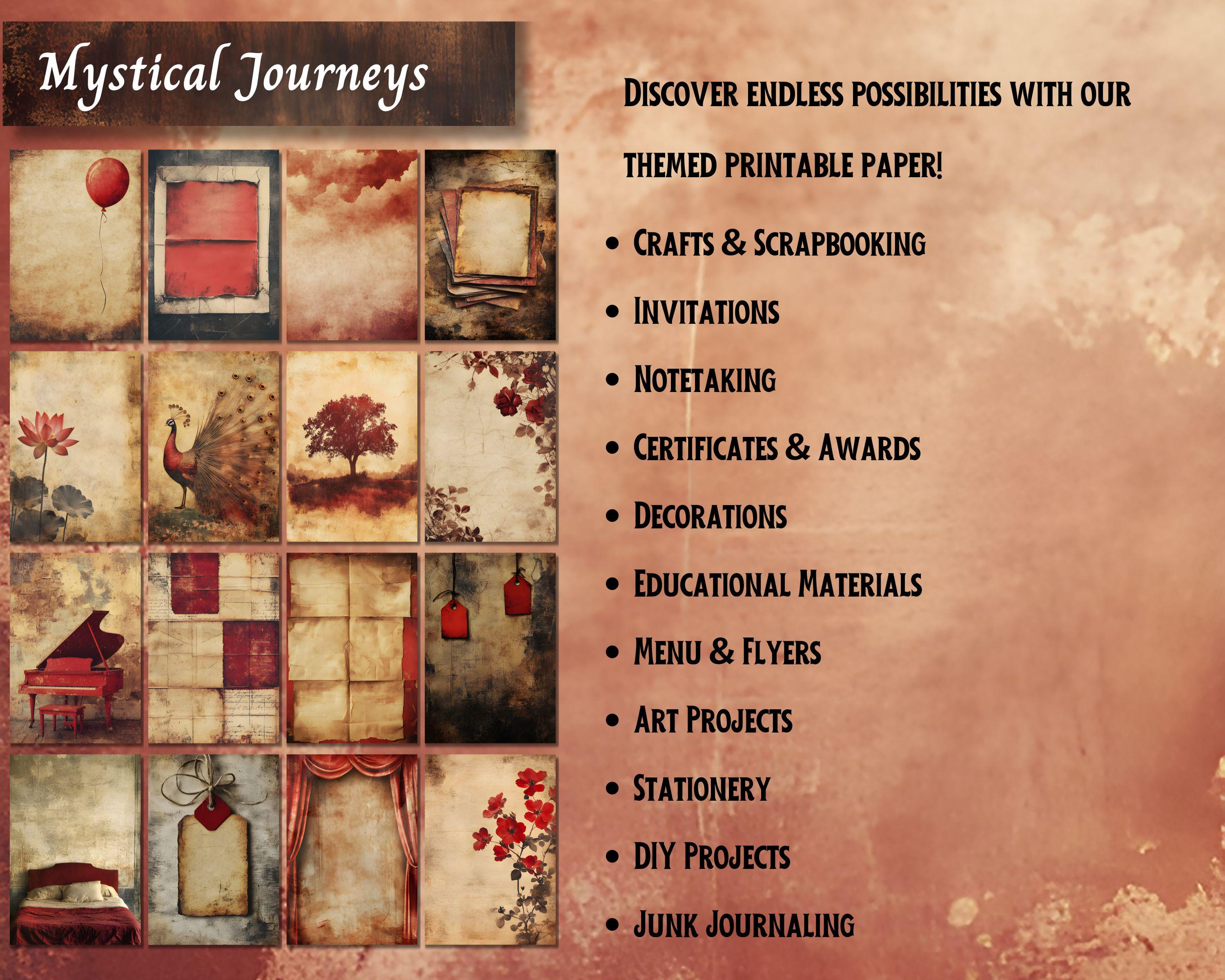 junkjournal【antique Red】 Vintage Reds II Junk Journal Kit - Digital Paper Prints