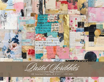 Distressed Pastel Digital Paper Pack | Shabby Chic Junk Journal Printable Kit | Vintage Collage Sheets | Instant Download | Commercial Use