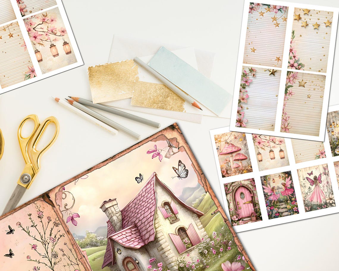 Fairy Garden Junk Journal Pages, Vintage Fairy Ephemera Printable ...