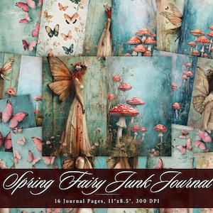 Junk Journal Papier, Vintage Shabby Chic Scrapbook Collage, Hintergrund Mixed Media Seiten