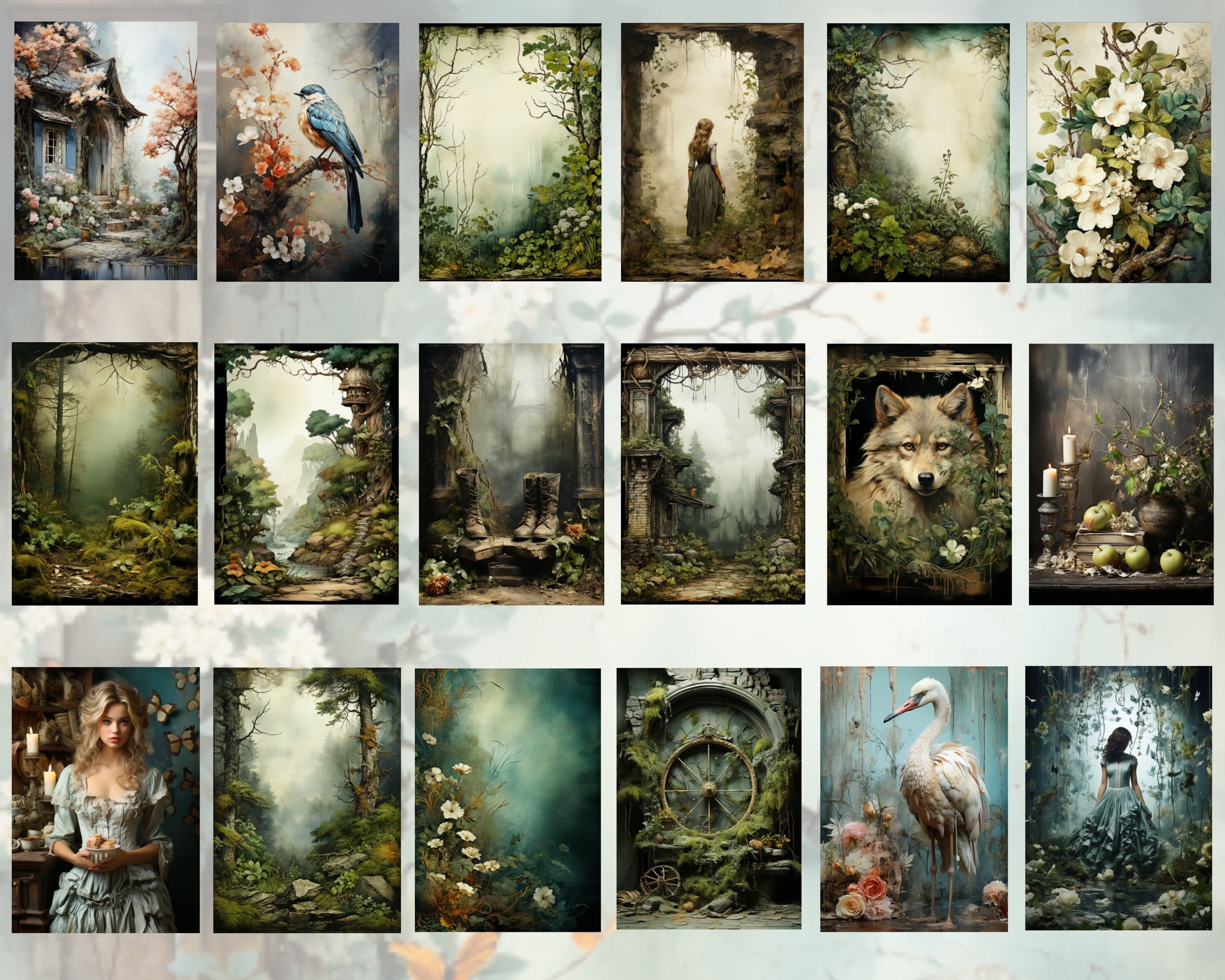 900+ Vintage Garden Junk Journal Kit, Botanical Digital Ephemera Bundle ...