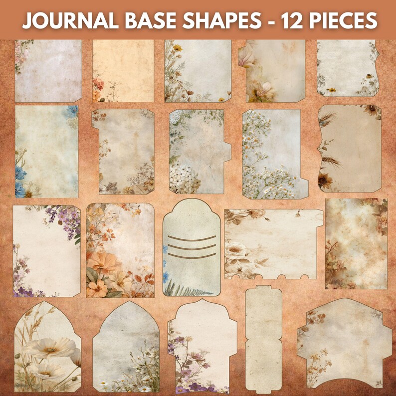 Botanical Junk Journal Kit Printable, Vintage Ephemera Bundle, 124 Junk ...