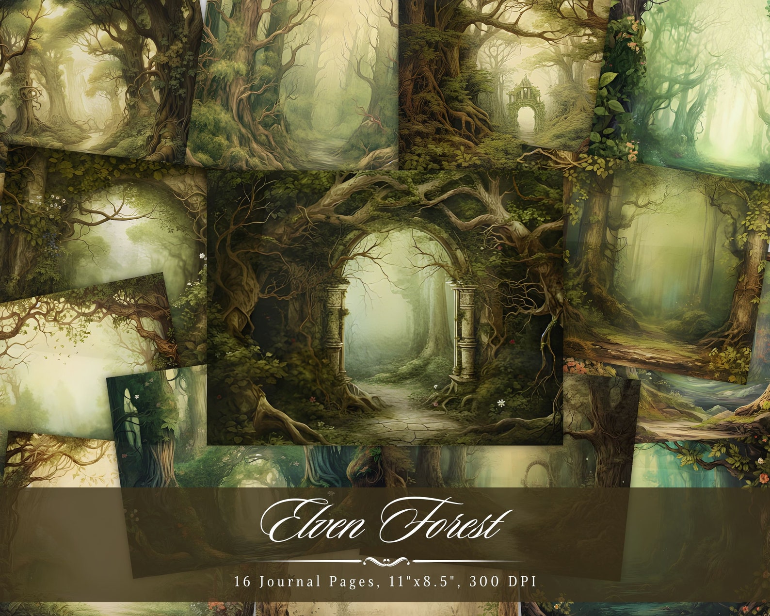 Elven Forest Junk Journal Kit, Vintage Enchanted Forest Printable ...