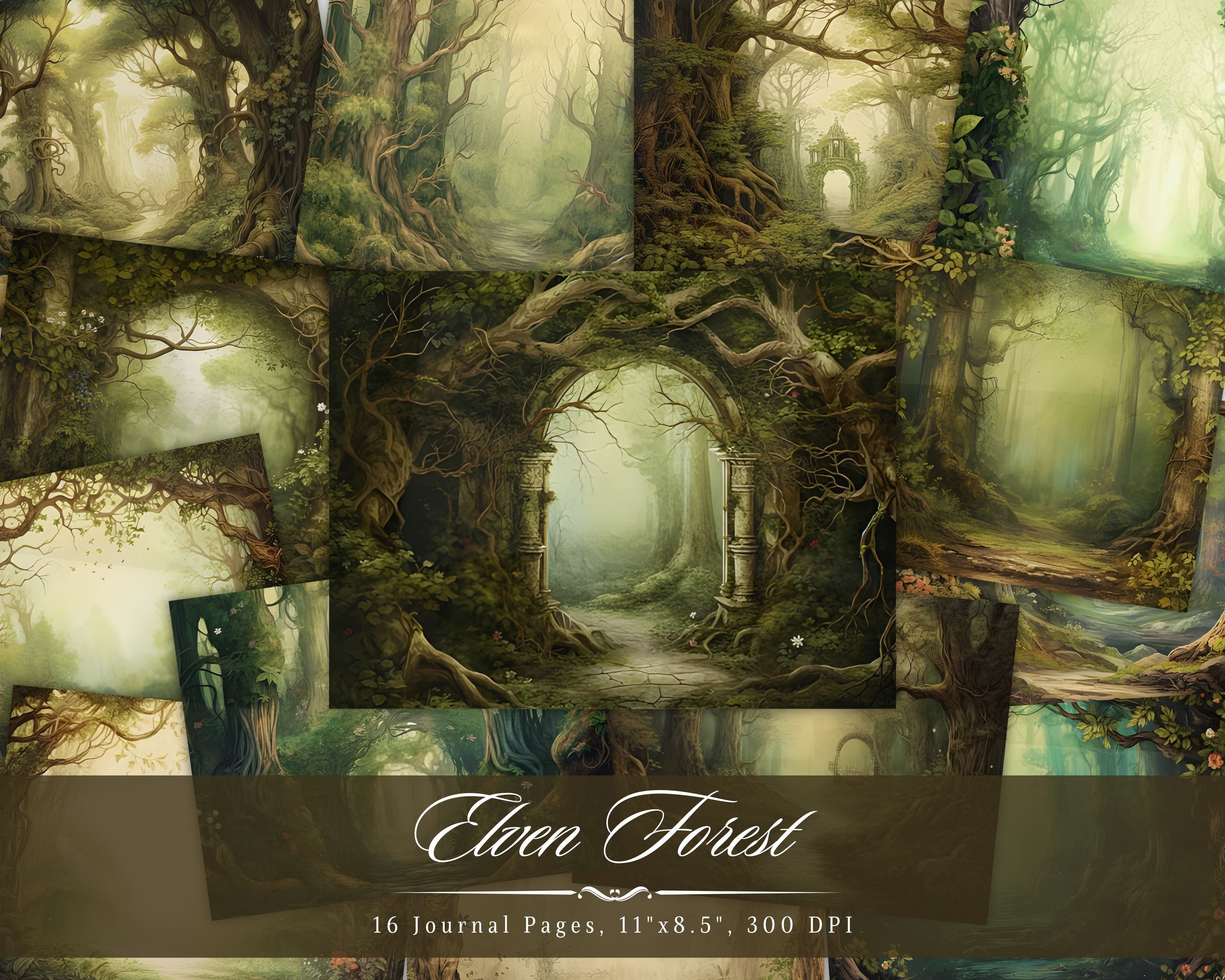 Elven Forest Junk Journal Kit, Vintage Enchanted Forest Printable ...