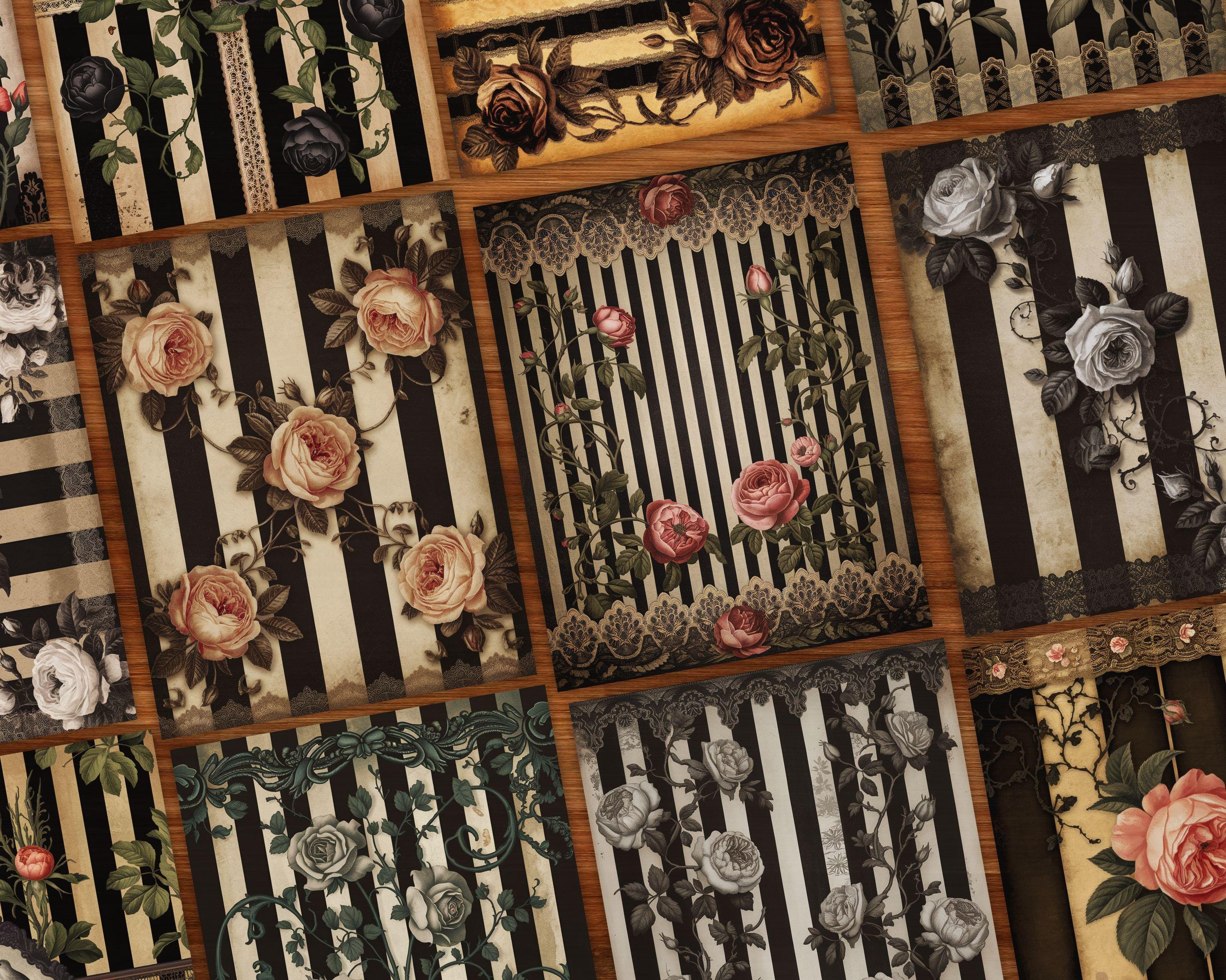 Gothic Scrapbook Paper Pack | 60 Dark Academia Paper Pages Junk Journal ...