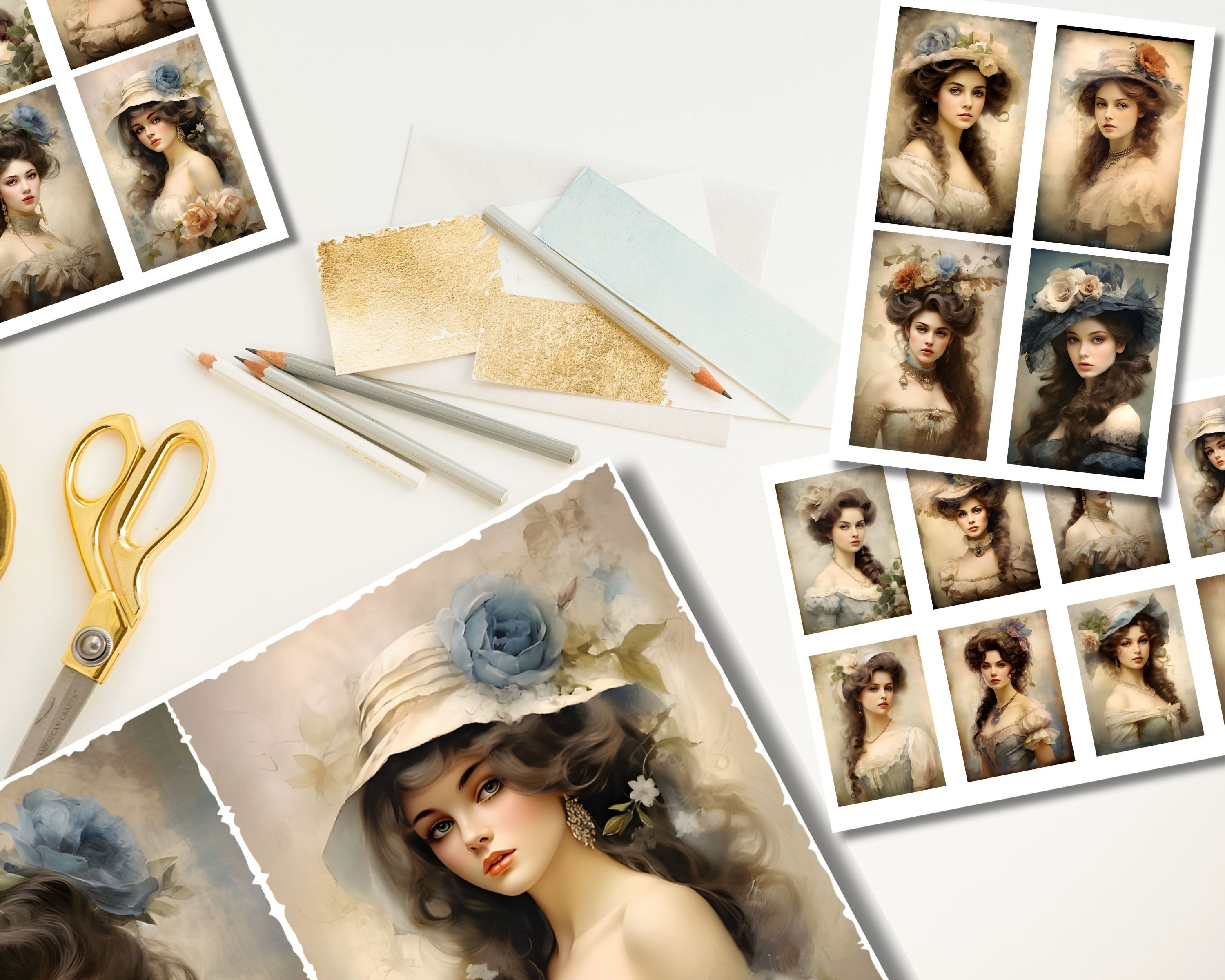 Vintage Victorian Lady Junk Journal Kit, Antique Retro Women Ephemera ...