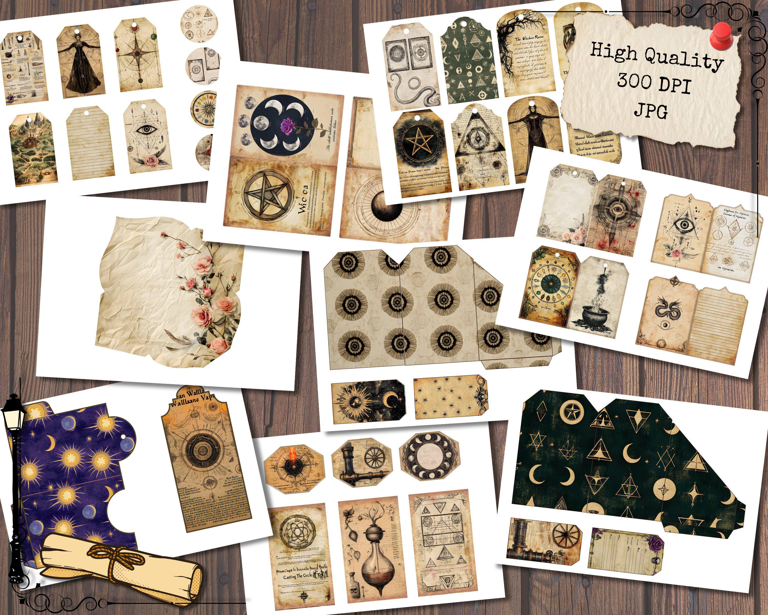 Neutral Celestial Junk Journal Kit, Grimoire Printable Pages, Beige ...