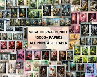 Boho Mixed Mega Junk Journal Kit, 45,000+ Printable Pages, Digital Journal Ephemera, Collage Sheets, Scrapbook Paper Bundle