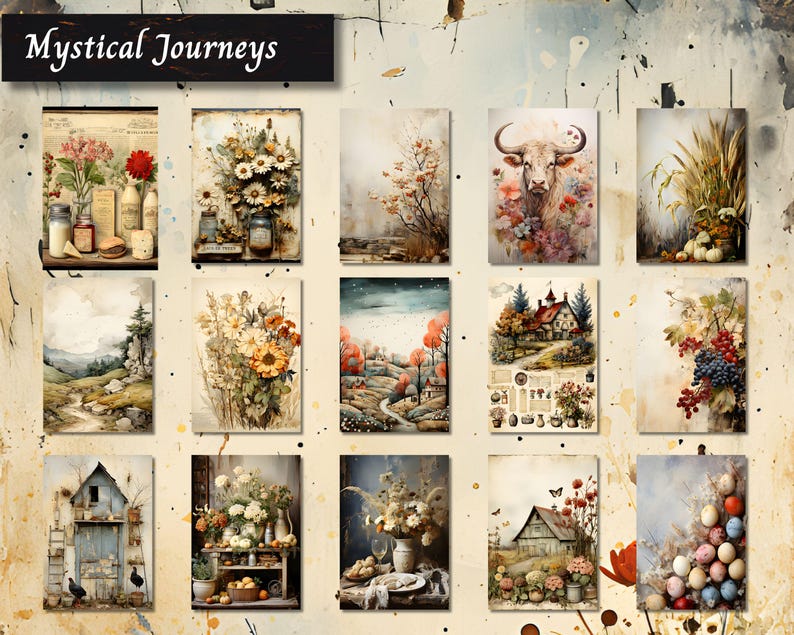 Vintage Farmhouse Junk Journal Kit | Printable Country Life Ephemera ...