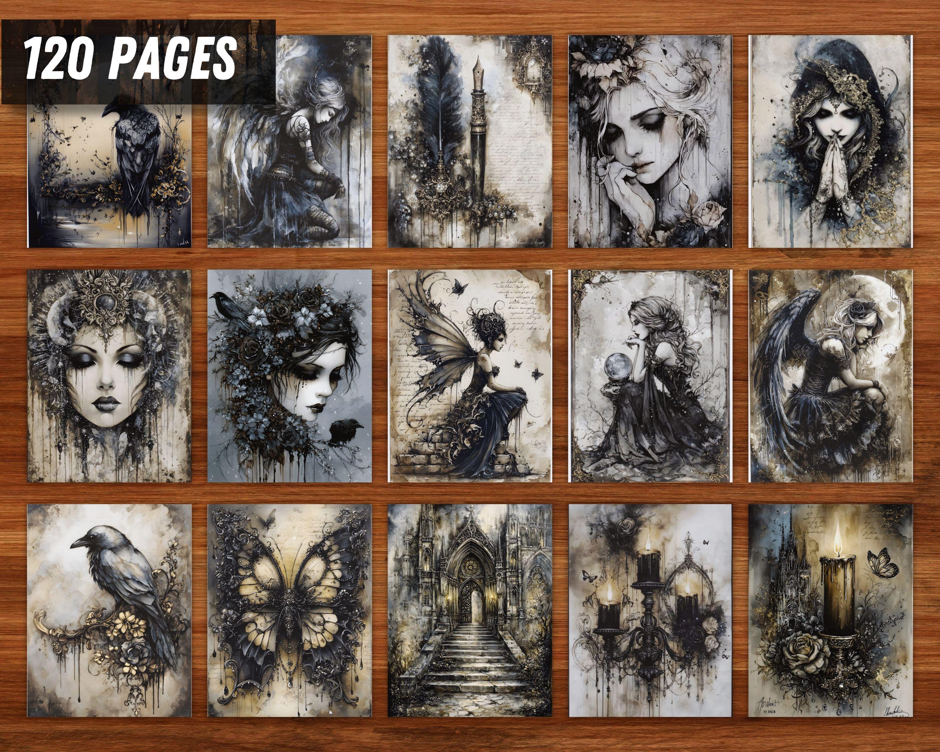Gothic Junk Journal Kit Printable, Vintage Ephemera Bundle, 100 Junk ...