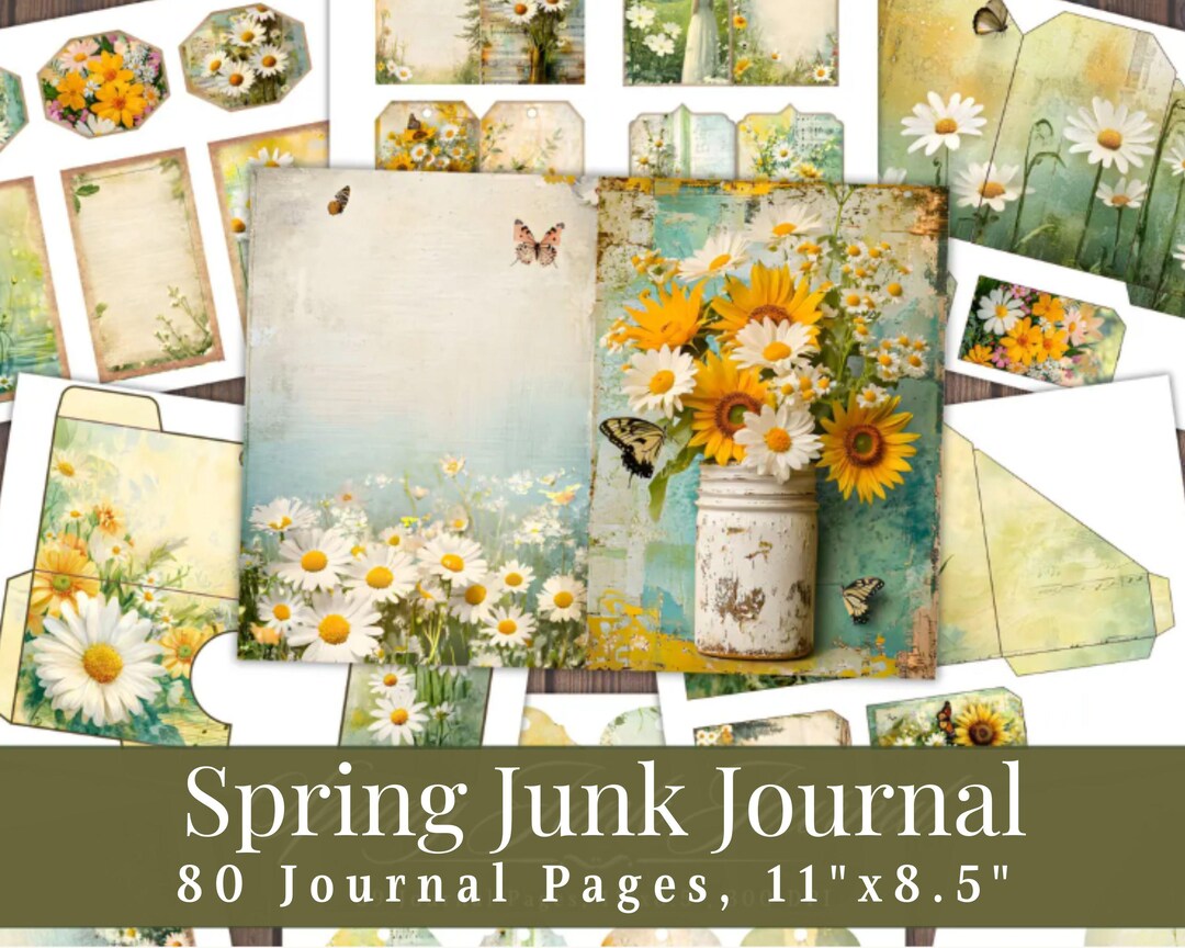 Spring Floral Junk Journal Paper, Vintage Flower Ephemera, Shabby Chic ...