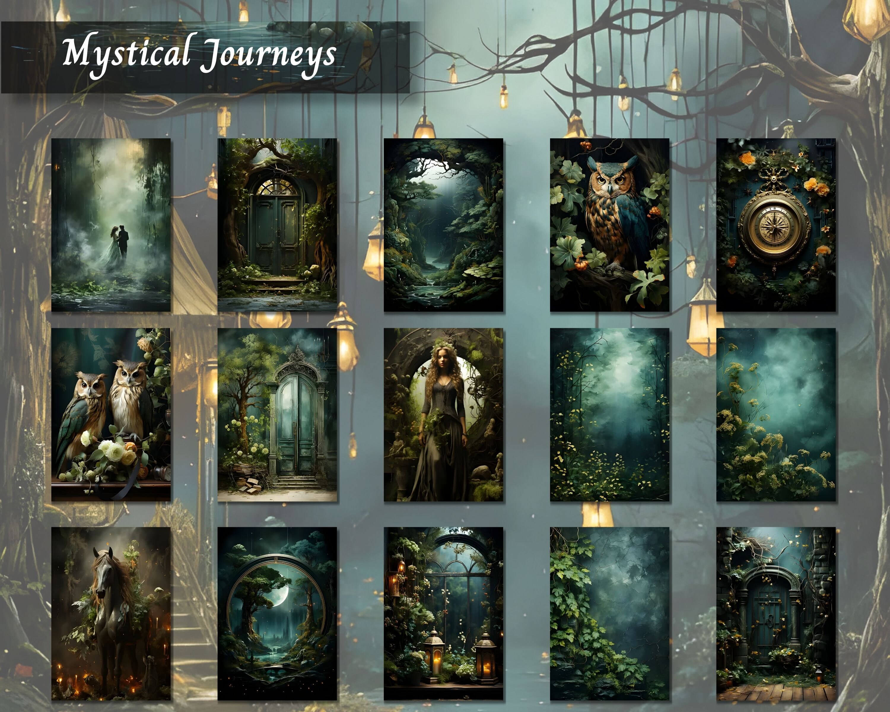 Enchanted Forest Junk Journal Pages, Printable Collage Sheet, Digital ...