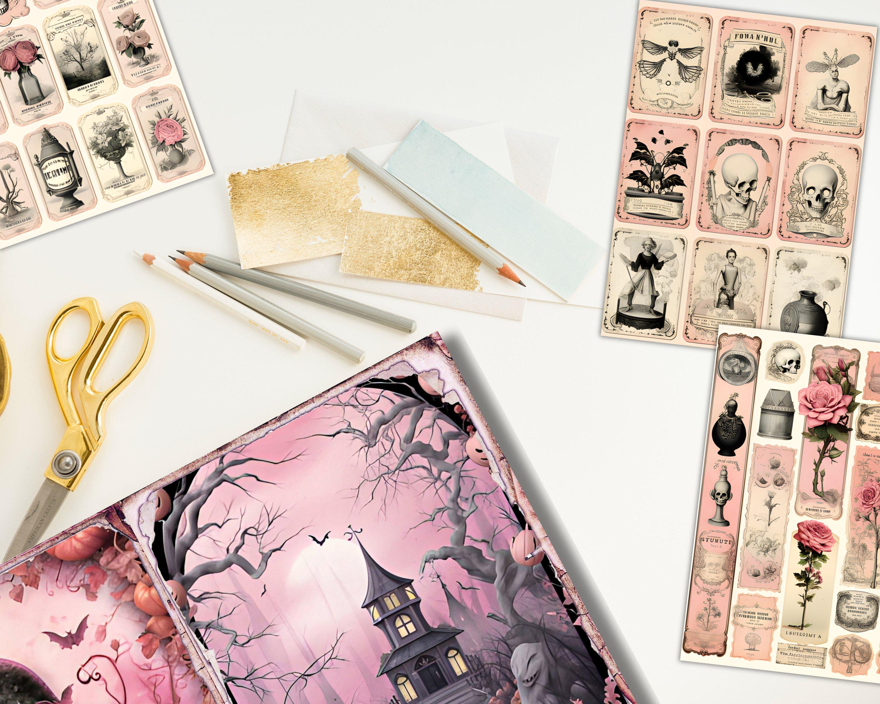 Witch Junk Journal Kit, Vintage Halloween Printable Ephemera, Spooky ...
