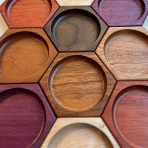 Token Tray for Board Games (Amazakoue/Leopardwood/Osage Orange/Tigerwood)