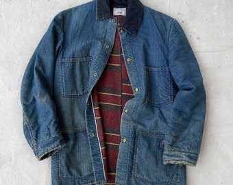 Vtg 60s 70s LEE 91-J Sanforized Blue Sanforized Denim