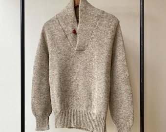 Single Button Wool Shawl Sweater—[S]