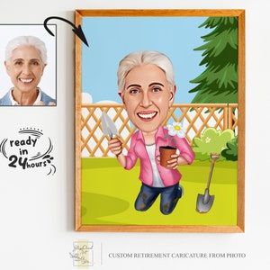 Custom Retirement Cartoon Portrait, Retirement Caricature, Retirement Gift, Retirement Cartoon, Retirement Present, Happy Retirement Cartoon