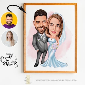 Hochzeitskarikatur für Paar, Hochzeitskarikatur, Geschenk für Paar, Hochzeitskarikatur vom Foto, Hochzeitskarikatur Portrait, Hochzeitsportrait