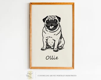 Benutzerdefiniertes Haustierporträt für Hunde / Katzen, Linie Kunst Haustierzeichnung, minimalistisches Haustier, niedliches Haustiergeschenk, personalisiertes Haustierliebhabergeschenk, Geschenk für Mama