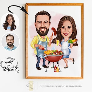 Aangepaste paar cartoon portret, paar portret, paar cadeau, paar karikatuur, familieportret, aangepaste karikatuur, verjaardagscadeau