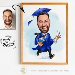 Benutzerdefiniertes Abschlusskarikatur-Porträt, Abschluss-Porträt, Abschlussgeschenk, Abschlusskarikatur, Abschlusskarikatur, Karikatur vom Foto