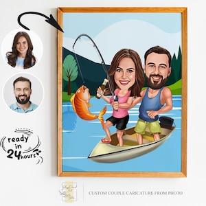 Custom Couple Cartoon Portrait, Couple Portrait, Couple Gift, Couple Caricature, Family Portrait, Custom Caricature, Anniversary Gift