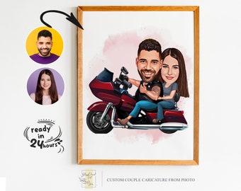 Custom Couple Cartoon Portrait, Couple Portrait, Couple Gift, Couple Caricature, Family Portrait, Custom Caricature, Anniversary Gift