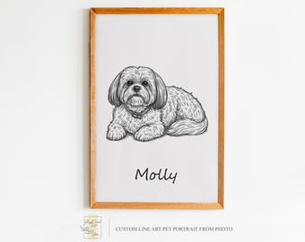 Sketch Custom Pet Portrait, Dog Portraits from Photos, Cat Portraits From Photos, Pet Painting, Custom Sketch Print, Custom Pet Sketch Art