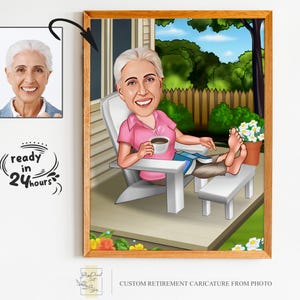 Benutzerdefinierte Ruhestand Cartoon Portrait, Ruhestand Karikatur, Ruhestand Geschenk, Ruhestand Cartoon, Ruhestand Geschenk, glücklicher Ruhestand Cartoon