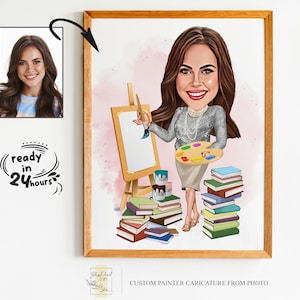 Benutzerdefinierte Maler Cartoon Portrait, Maler Porträt, Maler Geschenk, Maler Cartoon, Maler Karikatur, Karikatur vom Foto, Künstler Cartoon