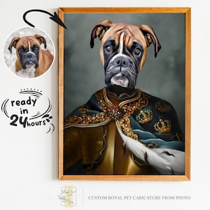 Custom Royal Pet Portrait from Photo, Renaissance Pet Portrait, Gift for Pet, Pet Lover Gift, Regal Pet Portrait, Royal Portrait from Photo