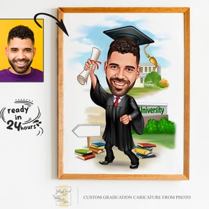 Benutzerdefiniertes Abschlusskarikatur-Porträt, Abschluss-Porträt, Abschlussgeschenk, Abschlusskarikatur, Abschlusskarikatur, Karikatur vom Foto