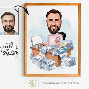 Benutzerdefinierte Boss Karikatur vom Foto, Boss Geschenk für Männer, Boss Cartoon, lustige Boss Karikatur, Boss Karikatur, Geschenk für Boss, Boss Digitales Geschenk