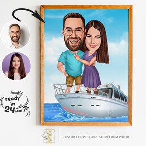 Custom Couple Cartoon Portrait, Couple Portrait, Couple Gift, Couple Caricature, Family Portrait, Custom Caricature, Anniversary Gift
