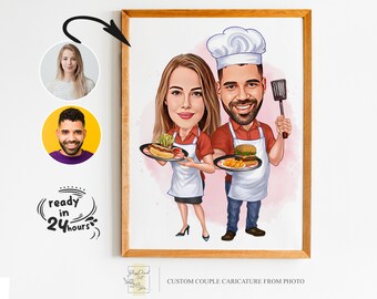 Custom Couple Cartoon Portrait, Couple Portrait, Couple Gift, Couple Caricature, Family Portrait, Custom Caricature, Anniversary Gift