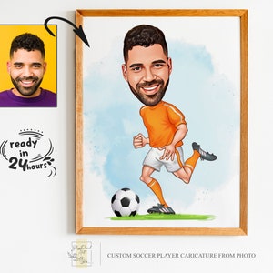 Benutzerdefinierte Fußballspieler Cartoon Porträt, Fußball Karikatur, Fußball Geschenk, Fußballer Cartoon, Fußball Porträt, benutzerdefinierte Karikatur vom Foto