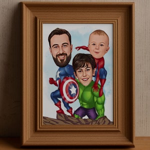 May include: A digital illustration of three people dressed as superheroes. The person on the left is dressed as Captain America, the person in the middle is dressed as the Hulk, and the person on the right is dressed as Spiderman.