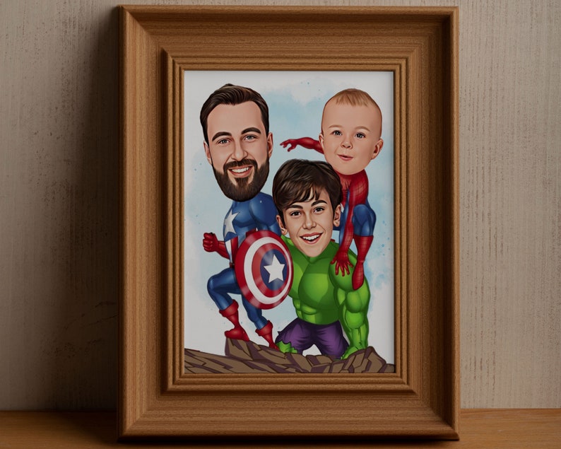 May include: A digital illustration of three people dressed as superheroes. The person on the left is dressed as Captain America, the person in the middle is dressed as the Hulk, and the person on the right is dressed as Spiderman.