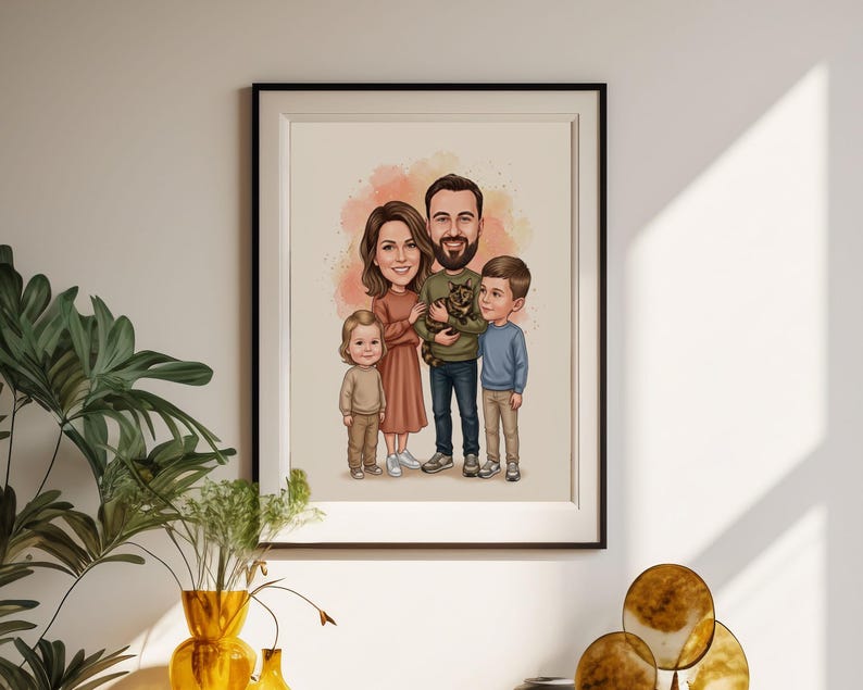 custom-family-caricature-with-pet-from-photo-personalized-cartoon