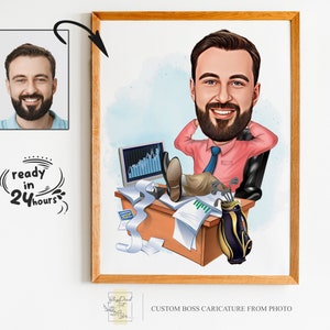 Benutzerdefinierte Boss Karikatur vom Foto, Boss Geschenk für Männer, Boss Cartoon, lustige Boss Karikatur, Boss Karikatur, Geschenk für Boss, Boss Digitales Geschenk
