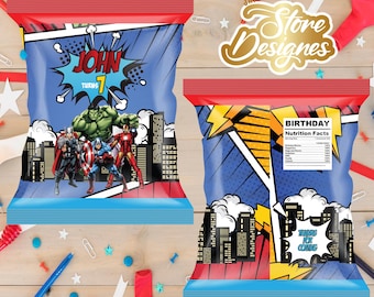 Avengers Chips Bag Label - Chips Bag Label - Digital Download - Chips Bag Template
