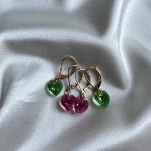 Crystal Glass Heart Earrings