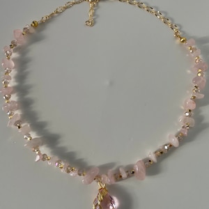 Rose Quartz Crystal Necklace