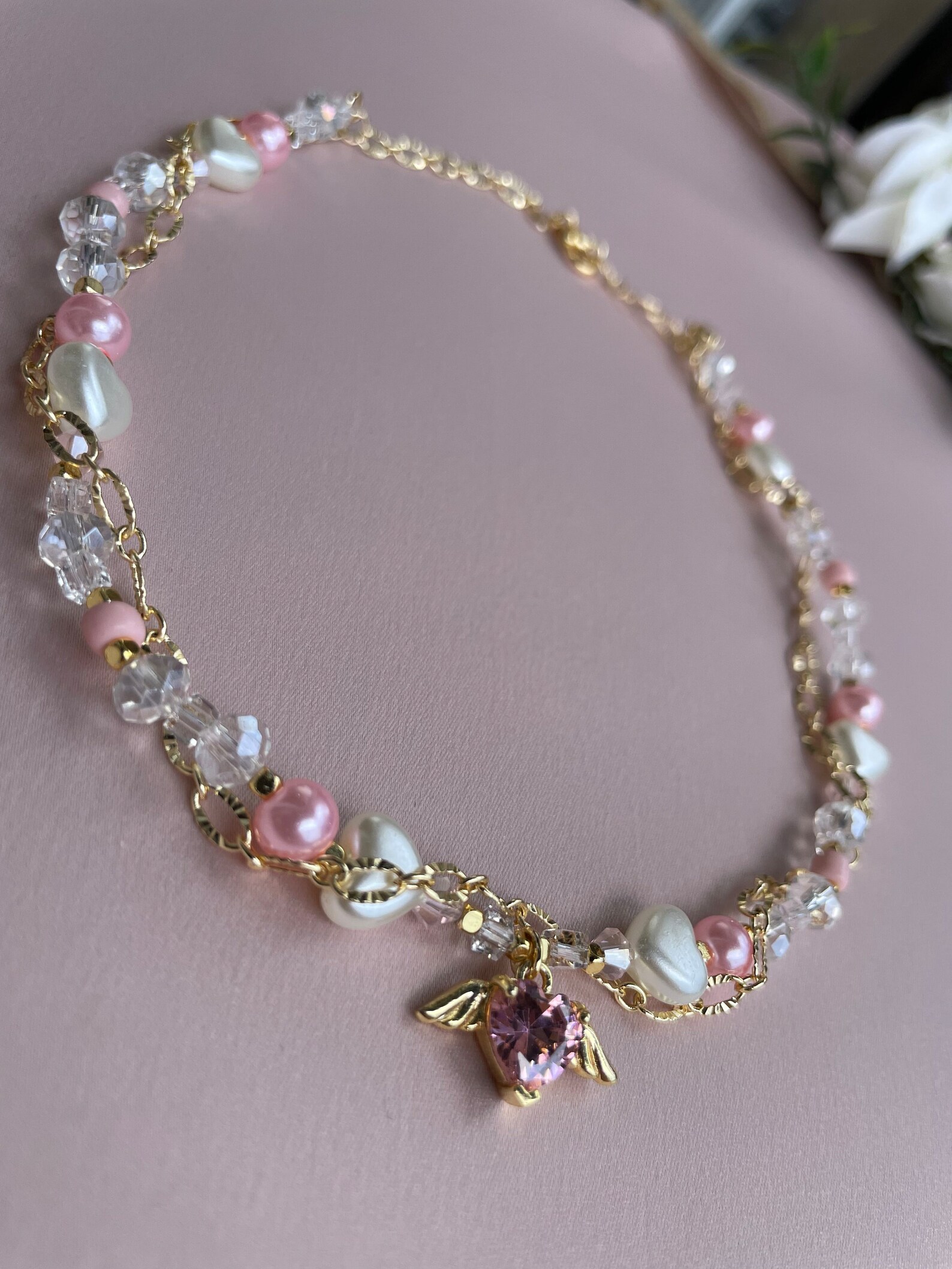 Crystal Hearts Short Set- Pink main image 1