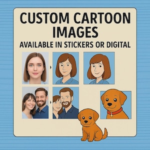 Custom Cartoon Drawing from Photo   – Digital Download or Sticker | Personalized Profile Pic | Gift | Avatar