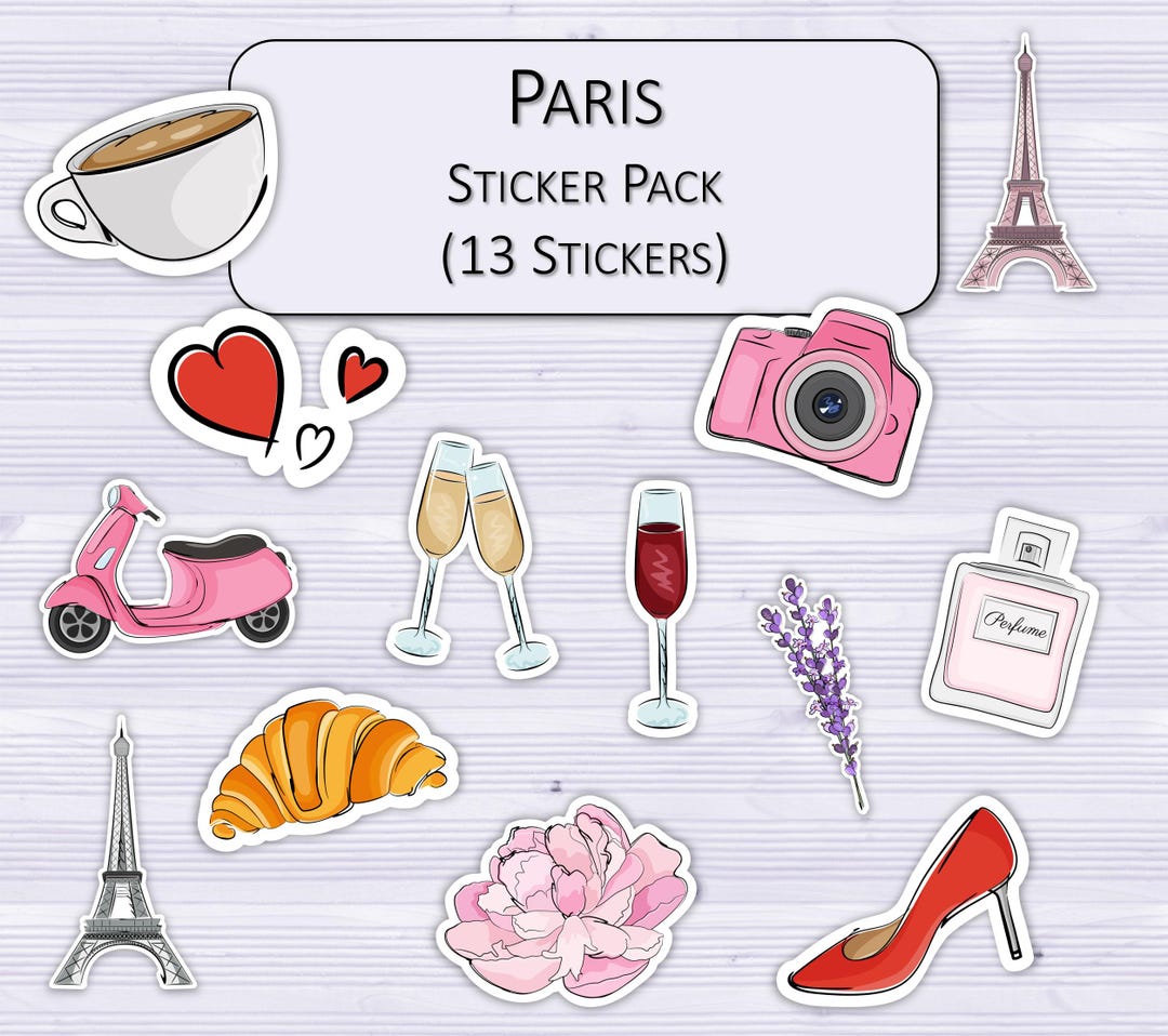 Paris Sticker Pack | Laminated Decals | Scrapbooking Stickers | Laptop ...